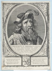Hrabia Holandii Dietrich II (druk) autorstwa Artist Unknown