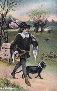 Dick Whittington w drodze do Londynu (druk) autorstwa Artist Unknown