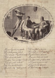 FERDYNAND VII z Hiszpanii (1784-1833). Król Hiszpanii (1808-1833). Niewola Fernanda VII we Francji. Akwaforta. HISZPANIA. ANDALUZJA. CADIZ. San Fernando. Miejskie Muzeum Historyczne autorstwa Artist Unknown