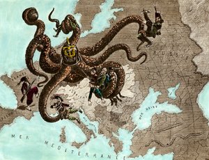Pierwsza wojna światowa: niemiecka ośmiornica autorstwa Artist Unknown