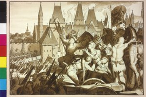 Król Maksymilian I ponownie zdobywa Wiedeń i zamek swoich przodków autorstwa Artist Unknown