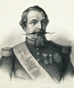 NAPOLEON III, Charles-Louis Napoleon Bonaparte (1808-1873). Prezydent II Republiki (1848-1852) i cesarz Francuzów (1852-1870). Portret Napoleona III. Rycina. autorstwa Artist Unknown