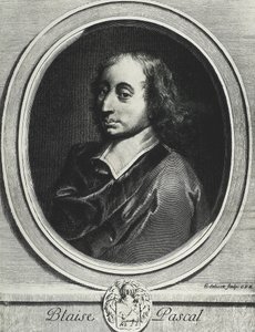 PASCAL, Blaise (1623-1662). Francuski matematyk, fizyk i filozof. Rycina autorstwa Artist Unknown