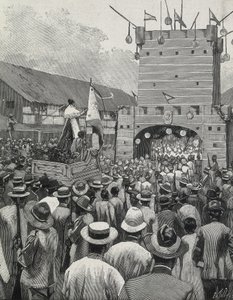 Filipiny (1899). Protest w Manili. (rycina) autorstwa Artist Unknown