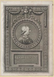 Papież Pius VI (druk) autorstwa Artist Unknown