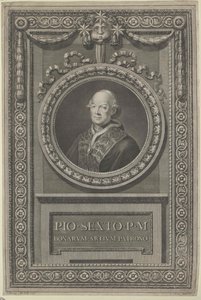 Papież Pius VI (druk) autorstwa Artist Unknown