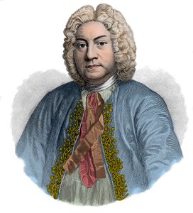 Portret FRANCOIS COUPERIN, angielskiego kompozytora i organisty (rycina)