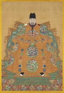 Portret Zhu Youyuan (1476-1519) (zwój wiszący, tusz i kolory na jedwabiu) autorstwa Artist Unknown