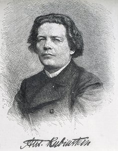 RUBINSTEIN, Anton Grigoriewicz (1829-1894). Rosyjski kompozytor i pianista. Podpisany portret Antona Rubinsteina. Rycina. autorstwa Artist Unknown