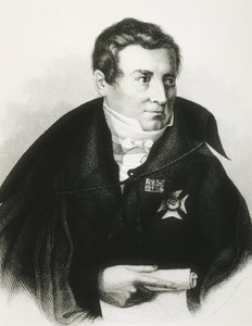 SCHLEGEL, August Wilhelm von (1767-1845). Niemiecki teoretyk romantyzmu. Litografia. autorstwa Artist Unknown