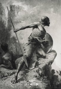 VIRIATHUS (190-139 P.N.E.). Przywódca luzytańskiego ludu, który opierał się rzymskiej ekspansji na regiony zachodniej Hispanii. Rycina autorstwa Artist Unknown
