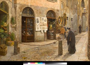 Widok na Via San Bernardino w Mediolanie Włochy Malarstwo Arturo Ferrari (1861-1932) 1912 Kolekcja prywatna autorstwa Arturo Ferrari
