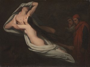 Dante i Virgil spotykają cienie Francesca da Rimini i Paolo, 1851