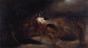Lenore. Zmarli podróżują szybko, ok. 1830. autorstwa Ary Scheffer