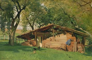 Chata w Chiemsee, 1872 (olej na karcie)