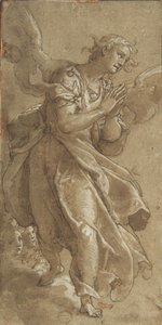 Stojący anioł i dwa cherubiny, ca. 1566. autorstwa Ascribed to Federico Zuccaro.
