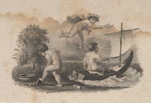 Winieta banknotu z trzema puttami symbolizującymi handel i rolnictwo, ca. 1824-37.