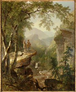 Braterstwo ducha Malarz Thomas Cole (1801-1848) i poeta William Cullen Bryant (1794-1878) wchodzą w interakcję w romantycznym krajobrazie. Obraz Ashera Duranda (1796-1886) 1849 Kolekcja prywatna - Spokrewnione Duchy. Wielki artysta rzeki Hudson autorstwa Asher Brown Durand