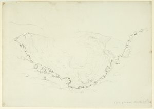 Kaldera Wezuwiusza, Neapol, Włochy, 1841 (grafit na papierze)