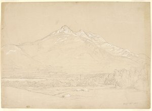 Mount Chocorua, New Hampshire, 1855 (grafitowo-biały gwasz na przygotowanym beżowym papierze) autorstwa Asher Brown Durand