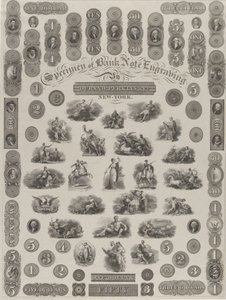 Wzór grawerowania banknotów 1828. autorstwa Asher Brown Durand