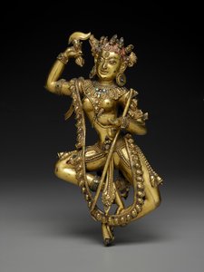 Vajravarahi (złocony brąz, kamienie półszlachetne i ślady pigmentu)
