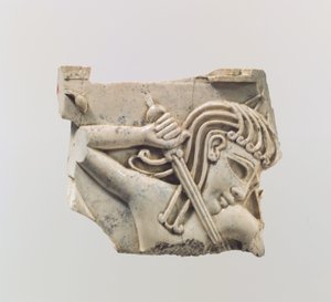 Tablica meblowa Cloisonné z postacią trzymającą miecz, ok. IX–VIII w. p.n.e. (kość słoniowa) autorstwa Assyrian