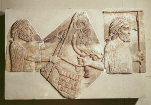 Fragment płaskorzeźby przedstawiający dopływy mediany
