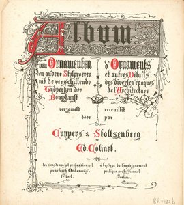 Album ornamentów i innych prób stylistycznych z różnych epok architektury autorstwa Atelier Cuypers Stoltzenberg