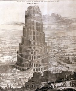 Wieża Babel. Rekonstrukcja dokonana przez Atanazego Churcha w jego dziele „Turris Babel” na temat tej wieży i historii początków ludzkości.
