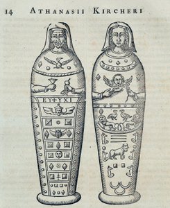 Mumie - w „”Sphynx mystagoga”” Athanase Kircher autorstwa Athanasius Kircher