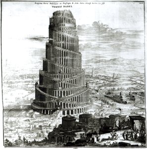 Wieża Babel, 1679 (rycina) (zdjęcie bw)