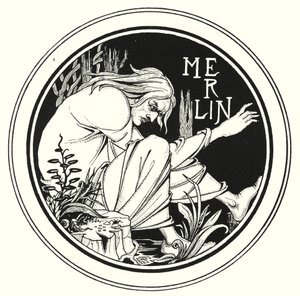 Merlin (grawerunek) autorstwa Aubrey (after) Beardsley