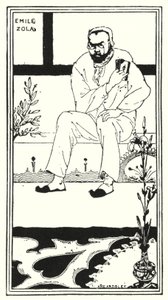 Portret Emila Zoli (rycina) autorstwa Aubrey (after) Beardsley