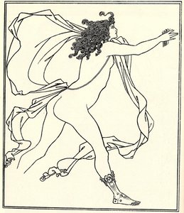 Apollo ściga Daphne, 1896 autorstwa Aubrey Beardsley
