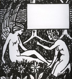 Nagłówek rozdziału Le Morte dArthur, 1893 (pióro i czarny tusz na papierze) autorstwa Aubrey Beardsley