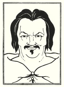 Projekt okładki, z boku autorstwa Aubrey Beardsley
