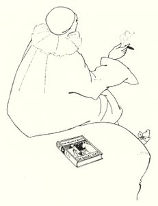 Projekt karty z zaproszeniem autorstwa Aubrey Beardsley