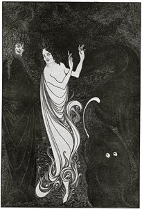 Czwarte tableau z Das Rheingold, ilustracja z "The Savoy", 1896 autorstwa Aubrey Beardsley