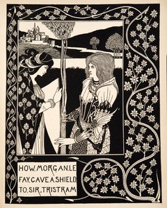 Jak Morgan Le Fay podarowała tarczę Sir Tristramowi autorstwa Aubrey Beardsley