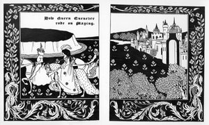 Jak królowa Guenever jechała na Maying, ilustracja z „Le Morte d