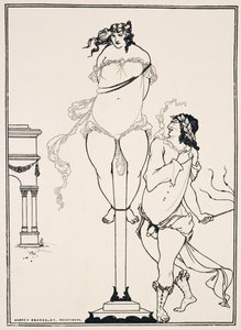 Juvenal biczujący kobietę, 1896 (rycina) autorstwa Aubrey Beardsley