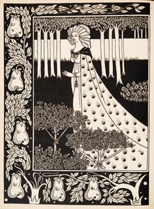 La Beale Isoud w Joyous Gard autorstwa Aubrey Beardsley