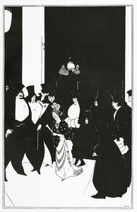 Escort Lady Gold, ilustracja z „Żółtej księgi”, 1894 autorstwa Aubrey Beardsley