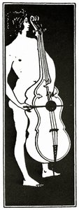 Lhomme z wiolonczelą, ok. 1894 autorstwa Aubrey Beardsley