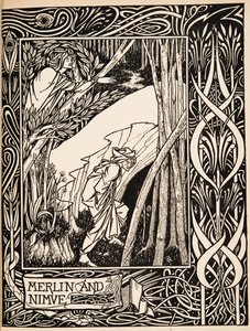 Merlin i Nimue autorstwa Aubrey Beardsley