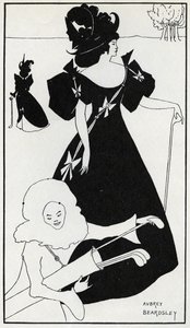 Projekt „Pierrot as Caddie” na kartę Golf Club autorstwa Aubrey Beardsley