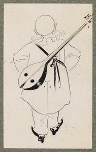 Pierrot z mandoliną, 1894 autorstwa Aubrey Beardsley