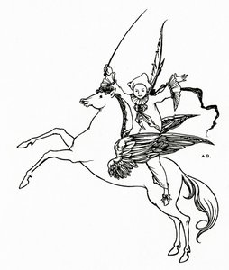 Puck na Pegazie, 1894 autorstwa Aubrey Beardsley