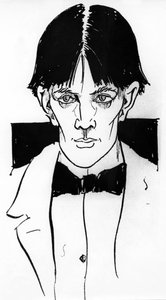 Autoportret – Aubrey Vincent Beardsley (1872-1898) angielski ilustrator i pisarz autorstwa Aubrey Beardsley